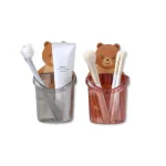 Combo 2 Cốc Dán Tường Hình Gấu - Cốc Đựng Kem Đánh Răng Dao Cạo Râu Cắm Bút 10.5x8x9.5cm