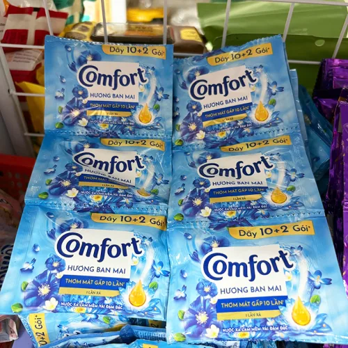 Combo 2 Dây 24 Gói Nước Xả Vải Comfort Hương Ban Mai Thơm Mát 18ml/Gói - Màu Xanh Biển
