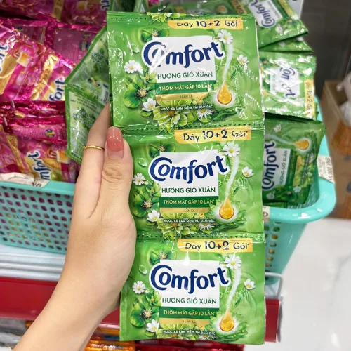 Combo 2 Dây 24 Gói Nước Xả Vải Comfort Hương Gió Xuân Thơm Mát 18ml/Gói - Màu Xanh Lá
