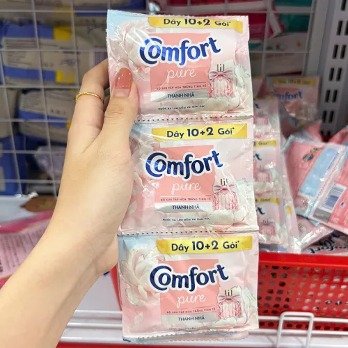 Combo 2 Dây 24 Gói Nước Xả Vải Comfort Hương Thanh Nhã Thơm Mát 18ml/Gói - Màu Hồng Phấn
