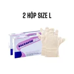 Combo 2 Hộp Găng Tay Cao Su Victoria Size M L Siêu Dai - Hộp 100 Cái Găng Tay Làm Bếp Rửa Chén Đa Năng Dùng 1 Lần