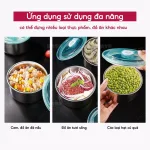 Combo 2 Hộp Inox Tròn Đựng Thực Phẩm Có Nắp Đậy 11x11x7cm