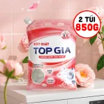 Combo 2 Túi Bột Giặt Quần Áo Top Gia 850g/Túi Hương Nước Hoa Pháp