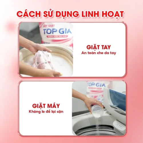 Combo 2 Túi Bột Giặt Quần Áo Top Gia 850g/Túi Hương Nước Hoa Pháp