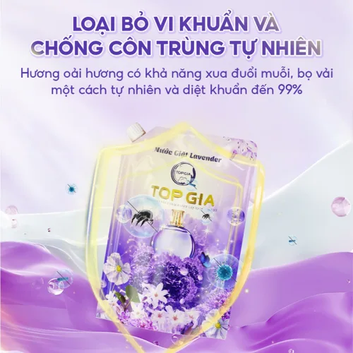 Combo 2 Túi Nước Giặt Topgia Hương Đắm Say 1 Lít (tổng 2 lít 2 túi)- Túi Tím