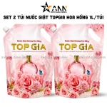 Combo 2 Túi Nước Giặt Topgia Hương Hoa Hồng 1 Lít (tổng 2 lít 2 túi) - Túi Cam