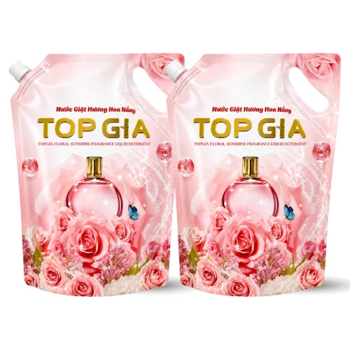 Combo 2 Túi Nước Giặt Topgia Hương Hoa Hồng 1 Lít (tổng 2 lít 2 túi) - Túi Cam