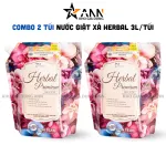 Combo 2 Túi Nước Giặt Xả Herbal Prmium Hương Nước Hoa 3L/Túi