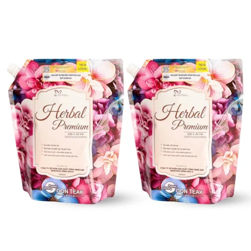 Combo 2 Túi Nước Giặt Xả Herbal Prmium Hương Nước Hoa 3L/Túi