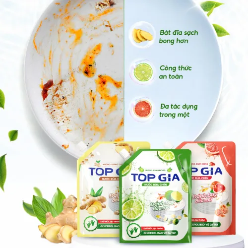 Combo 2 Túi Nước Rửa Chén Top Gia Dung Tích 2L/Túi