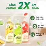 Combo 3 Chai Nước Rửa Chén Top Gia Hương Chanh Tươi - Hương Gừng- Hương Bưởi Hồng 1kg/chai