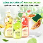 Combo 3 Chai Nước Rửa Chén Top Gia Hương Chanh Tươi - Hương Gừng- Hương Bưởi Hồng 1kg/chai