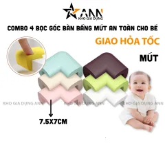 Combo 4 Bọc Góc Bàn Bằng Mút An Toàn Cho Bé - Mút Bọc Góc Bàn Tránh Va Đập 7.5x7cm