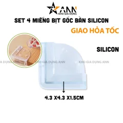 Combo 4 Bọc Góc Bàn Bằng Silicon An Toàn  Cho Bé - Miếng Bọc Góc Bàn Tránh Va Đập 4.3x4.3x1.5cm