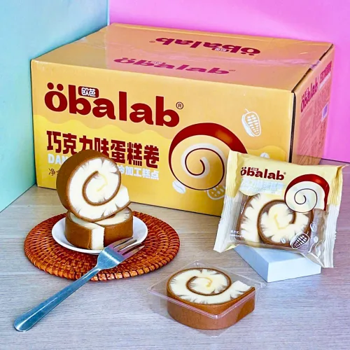Combo 5 Cái Bánh Bông Lan Cuộn OBALAB Vị Socola/ Vị Trà Xanh/ Vị Phô Mai 60g