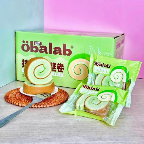Combo 5 Cái Bánh Bông Lan Cuộn OBALAB Vị Socola/ Vị Trà Xanh/ Vị Phô Mai 60g