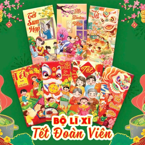 Combo 50 Bao Lì Xì Tết Ất Tỵ 2025