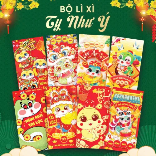 Combo 50 Bao Lì Xì Tết Ất Tỵ 2025