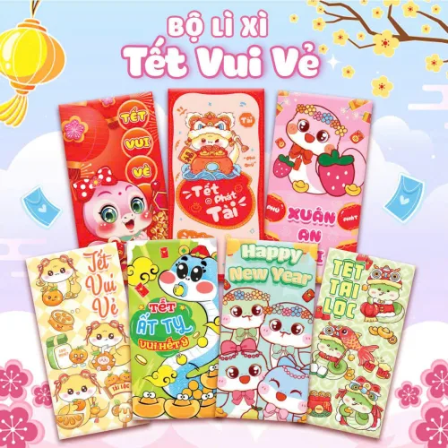 Combo 50 Bao Lì Xì Tết Ất Tỵ 2025