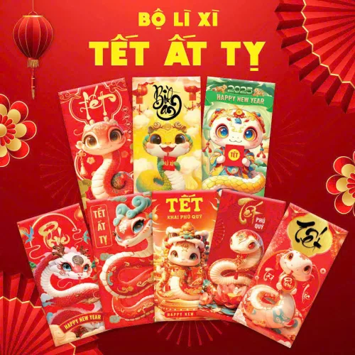 Combo 50 Bao Lì Xì Tết Ất Tỵ 2025