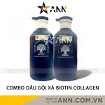 Combo Dầu Gội Xả Biotin Collagen Màu Xanh Phục Hồi Siêu Cấp Voudioty 500ml