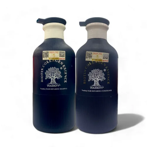 Combo Dầu Gội Xả Biotin Collagen Màu Xanh Phục Hồi Siêu Cấp Voudioty 500ml
