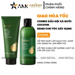 Combo Dầu Gội Xả Bưởi Cocoon Hỗ Trợ Tóc Gãy Rụng 310ml