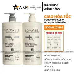 Combo Dầu Gội Xã Elvawell Màu Trắng 500ml Hỗ Trợ Nuôi Dưỡng Tóc Suôn Mượt Và Giảm Gàu - Tặng Gói Test Mini