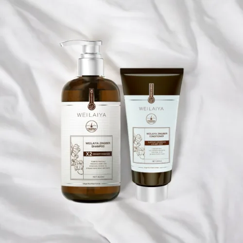 Combo Dầu Gội Xả Gừng Weilaiya Màu Nâu Zingiber X2 Ginger Essence Giúp Làm Sạch Gàu