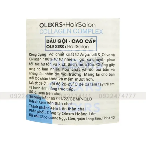 Combo Dầu Gội Xả Olexrs Hair Salon Argan Oil 500ml