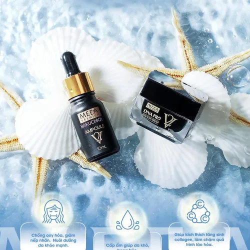 Combo Dưỡng Da Face Cá Hồi DNA Pro V2 Mini + Serum Bakuchiol Amploule V2 Mini Meea Origin