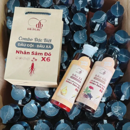 Combo Dầu Gội Xả Nhân Sâm Đỏ X6 Dr Di Hi