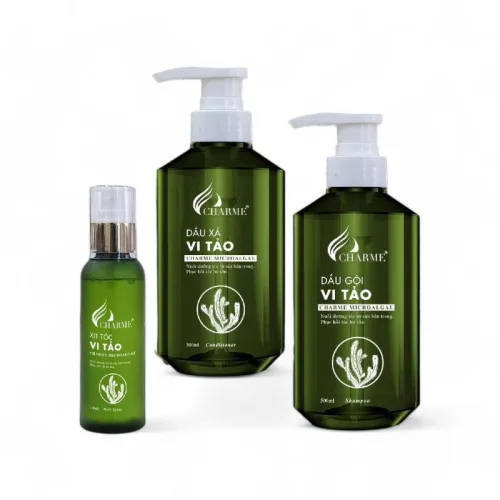 Combo Gội Xả Vi Tảo Charme Tặng Xịt Tóc