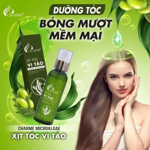 Combo Gội Xả Vi Tảo Charme Tặng Xịt Tóc