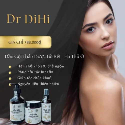 Combo Gội Xả Xịt Bồ Kết Bưởi Dừa Dr Di Hi