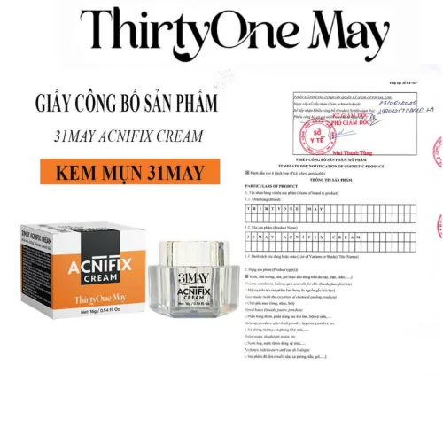 Combo Kem Mụn 31may Acnifix 10g + Serum Mụn 31may Acnidrop 10ml + Sữa Rửa Mặt 31may Hydra Cleanser 100ml - Mỹ Phẩm Thirty One May