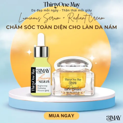 Combo Kem Nám 31may 16g & Serum Cang Bóng 31may Acnidrop 10ml & Sữa Rửa Mặt 31may Hydra Cleanser 100ml - Mỹ Phẩm Thirty One May