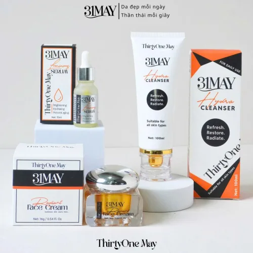 Combo Kem Nám 31may 16g & Serum Cang Bóng 31may Acnidrop 10ml & Sữa Rửa Mặt 31may Hydra Cleanser 100ml - Mỹ Phẩm Thirty One May