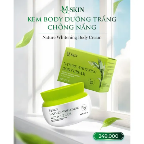 Combo Kem Ủ Trắng và Kem Body Dưỡng Trắng Sữa Dừa MQ Skin Nature Whitening Body 150gr - Tặng Tẩy Tế Bào Chết Cà Phê