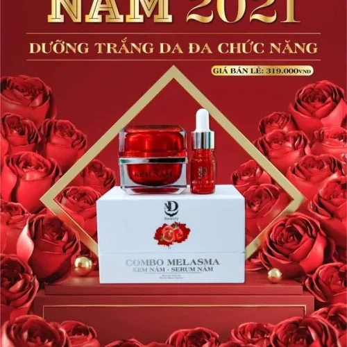 Combo Lựu Đỏ Kem Nám Melasma Và Serum Giảm Nám MD Beauty