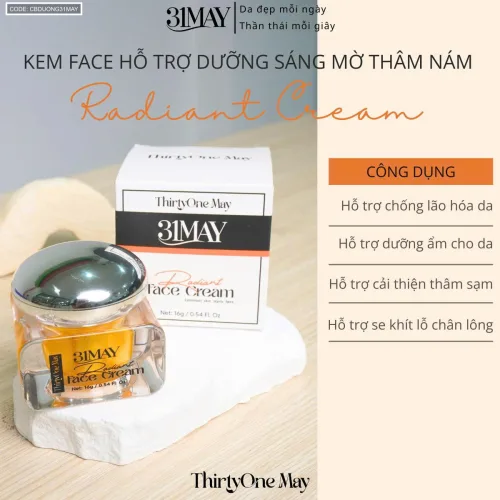 Combo Kem Nám 31may - Serum 31May Luminous 15ml Và Kem Face Nám 31May Radiant 16g - Mỹ Phẩm Thirty One May
