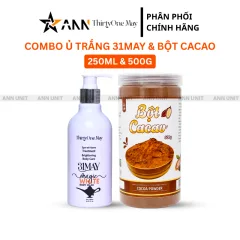 Combo Ủ Trắng Body White Magic 31MAY 250ml + Bột Cacao Nguyên Chất 500g