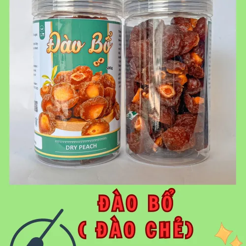 Đào Bổ Sấy Dẻo Thơm Ngon 500g Hộp