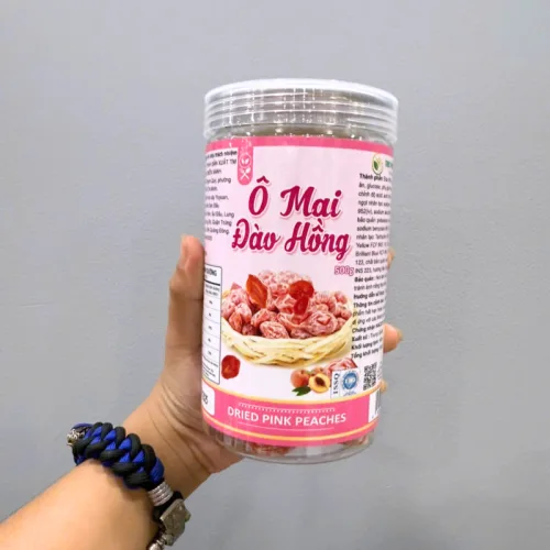Ô Mai Đào Hồng Thơm Ngon 500g Hộp Pet
