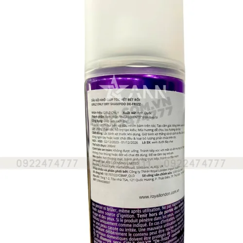 Dầu Gội Khô Girlz Only Anh Quốc 200ml Nhiều Mùi Hương