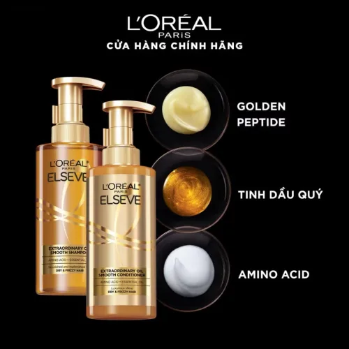 Dầu Gội L'oreal Paris Elseve Extraordinary Oil Smooth Giúp Tóc Suông Mượt 440ml
