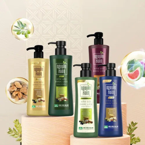 Dầu Gội Nguyên Xuân Dược Liệu Sạch Gàu 450ml - Xanh Dương Đậm