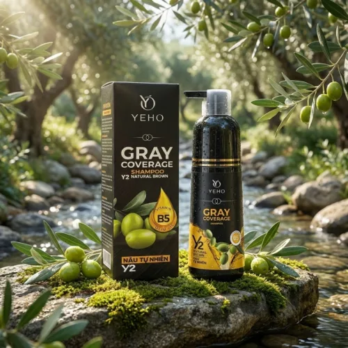 Dầu Gội Phủ Bạc Yeho Y2 425g - Dầu Gội Nhuộm Phủ Bạc Màu Nâu