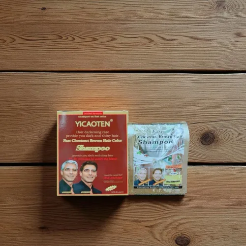 Dầu Gội Phủ Bạc Yicaoten Màu Nâu Hộp 10gói