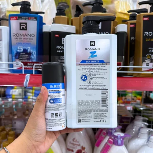 Dầu Gội Romano Gen Z 650g - Dầu Gội Nam Chai Trắng (Tặng Xịt Khử Mùi)